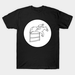 Horse rider. Horse racing. Interesting design, modern, interesting drawing. Hobby and interest. Concept and idea. T-Shirt